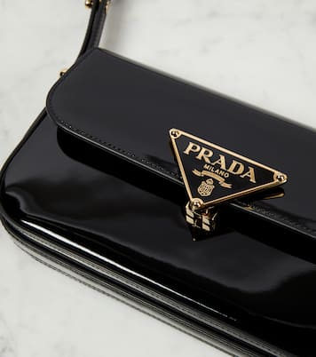 Sac en cuir verni à logo | Prada