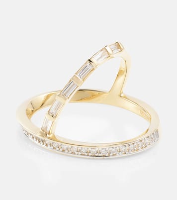 Bague Y-Bar en or 14 ct et diamants | Mateo