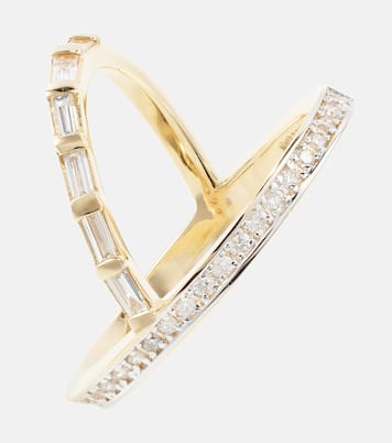 Bague Y-Bar en or 14 ct et diamants | Mateo