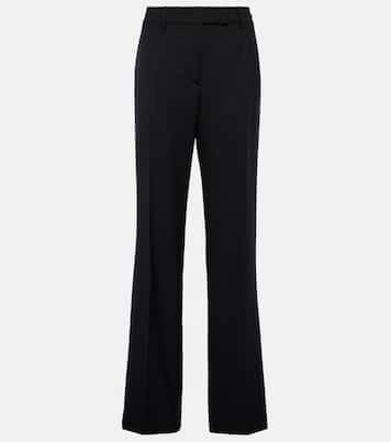 Pantaloni regular in lana a vita alta | Prada