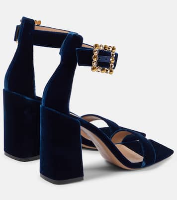 Wondy embellished velvet sandals  | Gianvito Rossi