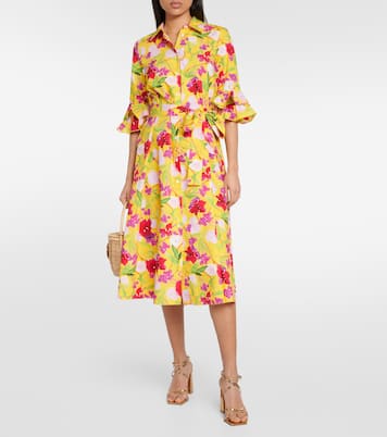 Vestido camisero de algodón floral | Carolina Herrera