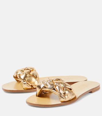 Pantoletten Pelota aus Metallic-Leder | Souliers Martinez