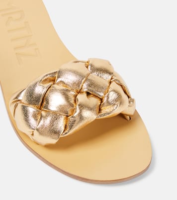 Pantoletten Pelota aus Metallic-Leder | Souliers Martinez