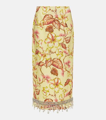 Falda midi Matchmaker de lino adornada | Zimmermann