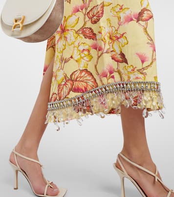 Falda midi Matchmaker de lino adornada | Zimmermann