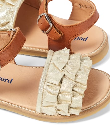 Sandalen Ruffles mit Metallic-Leder | Petit Nord
