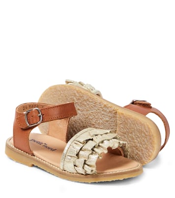 Sandalen Ruffles mit Metallic-Leder | Petit Nord