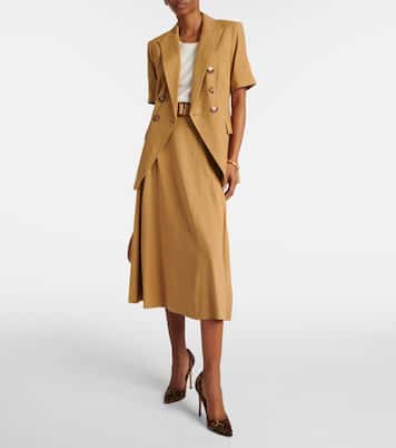 Arwen linen-blend midi skirt | Veronica Beard