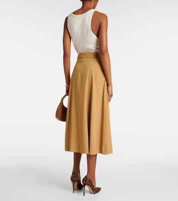 Arwen linen-blend midi skirt | Veronica Beard