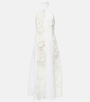 Abito midi in cotone con pizzo | Oscar de la Renta