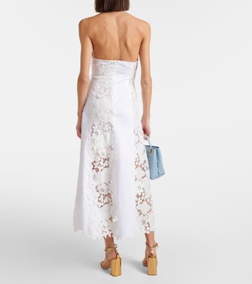 Abito midi in cotone con pizzo | Oscar de la Renta