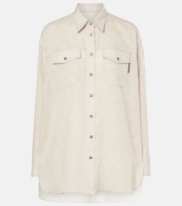 Camicia oversize in lino | Brunello Cucinelli