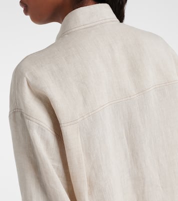 Camicia oversize in lino | Brunello Cucinelli