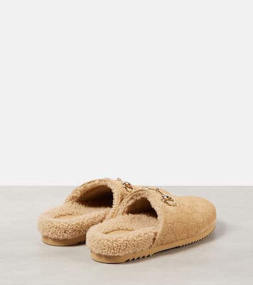 Mules Horsebit in suede GG | Gucci