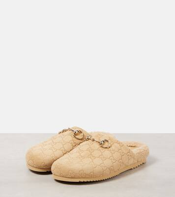 Mules Horsebit in suede GG | Gucci