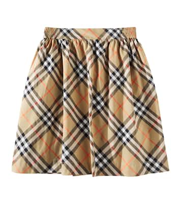 Falda de algodón con Burberry Check | Burberry Kids
