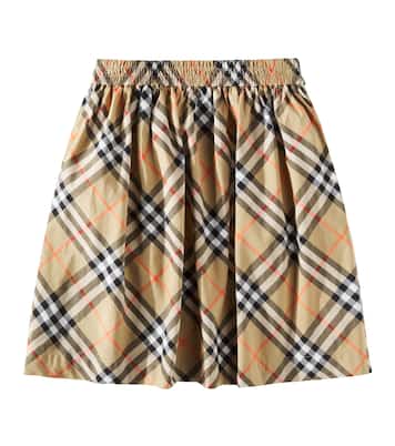 Falda de algodón con Burberry Check | Burberry Kids