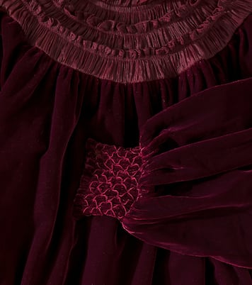Shirred organza-trimmed velvet dress | Petite Amalie  