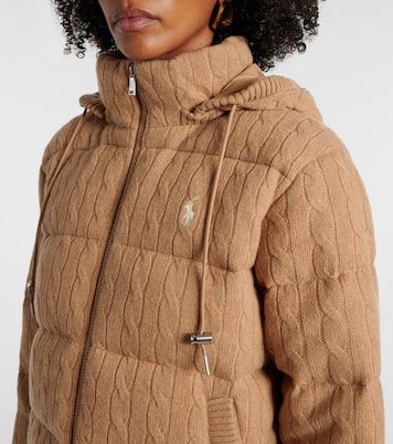 Cable-knit wool and cashmere down jacket | Polo Ralph Lauren