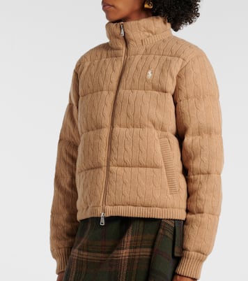 Cable-knit wool and cashmere down jacket | Polo Ralph Lauren