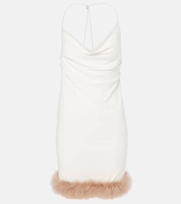 Minikleid Boa aus Jersey mit Federn | Coperni