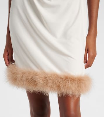 Minikleid Boa aus Jersey mit Federn | Coperni