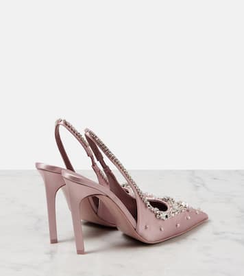 Escarpins slingback en satin à cristaux | Gucci