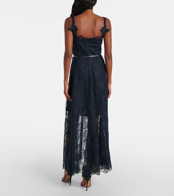 Floral lace midi dress | Oscar de la Renta