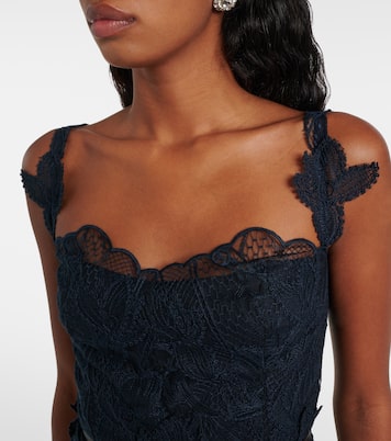 Floral lace midi dress | Oscar de la Renta