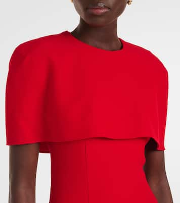 Abito midi in crêpe con mantella | Roland Mouret