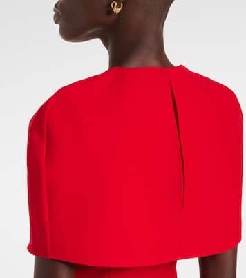 Abito midi in crêpe con mantella | Roland Mouret