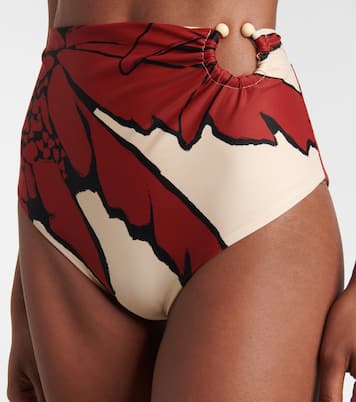 Printed high-rise bikini bottoms | Johanna Ortiz