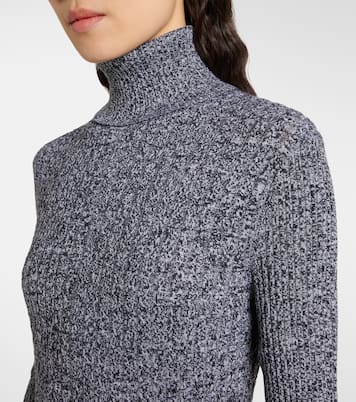 Ribbed-knit turtleneck wool and silk dress | Joseph