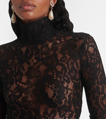 Lace turtleneck bodysuit | Valentino