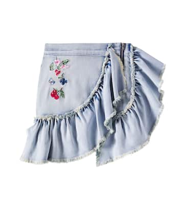 Gonna di jeans con volant | Monnalisa