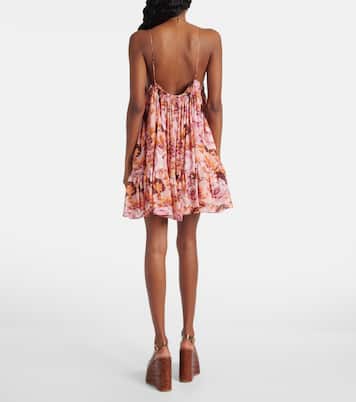Abito corto in seta con stampa floreale | Chloé