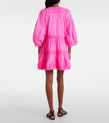 Vestido corto en popelín de algodón bordado | Juliet Dunn