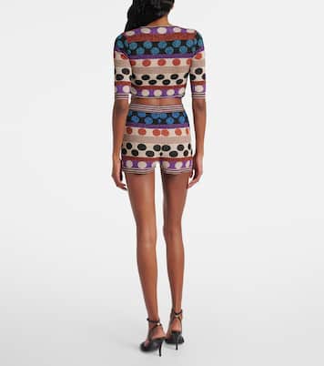 Polka-dot jacquard lamé shorts | Valentino