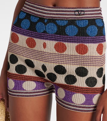Polka-dot jacquard lamé shorts | Valentino
