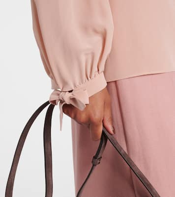 Camicia in crêpe di seta con fiocco | Valentino