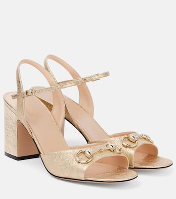 Sandalen Horsebit aus Metallic-Leder | Gucci