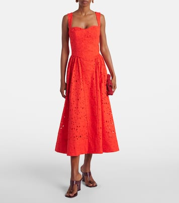 Blaire cotton guipure lace midi dress | Rebecca Vallance