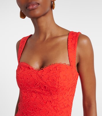 Blaire cotton guipure lace midi dress | Rebecca Vallance