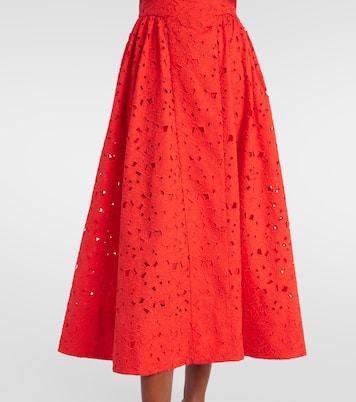 Blaire cotton guipure lace midi dress | Rebecca Vallance