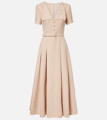 Belted bouclé maxi dress | Roland Mouret