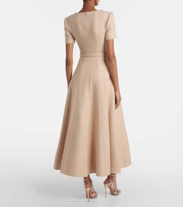Belted bouclé maxi dress | Roland Mouret