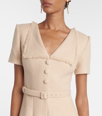 Belted bouclé maxi dress | Roland Mouret