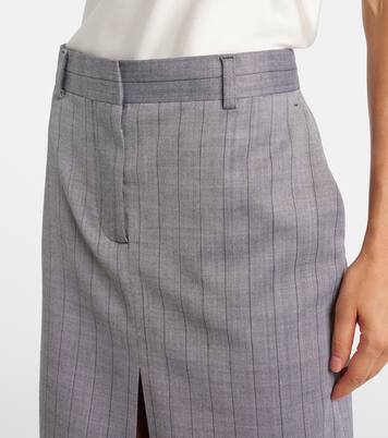 Pinestripe wool midi skirt | Stella McCartney