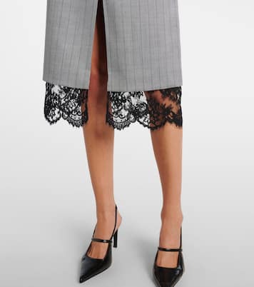 Pinestripe wool midi skirt | Stella McCartney